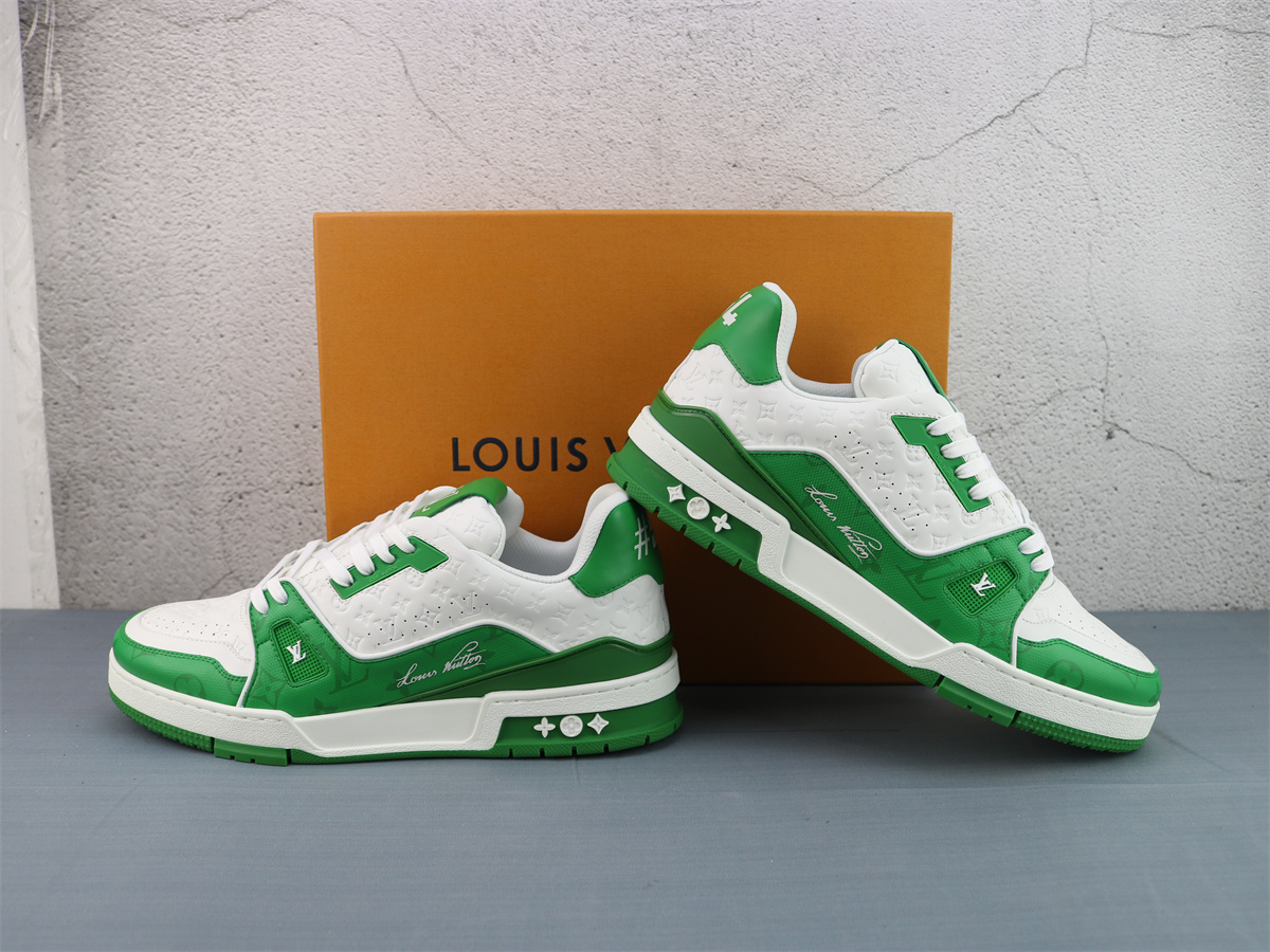 LV Trainer Sneaker White Green